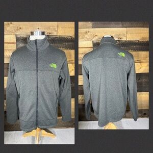 The North Face Men's Performance Jacket in Gray with Green Logo